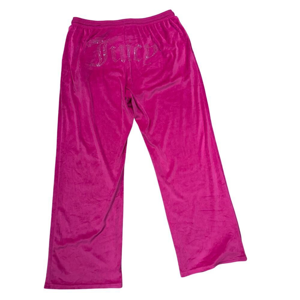Juicy Couture Track Pants Hot Pink Bling Sleepwear Large Pull On Drawstring